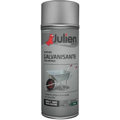 Peinture aérosol Galvanisation à froid tous métaux - Satin - 400 ml - Julien