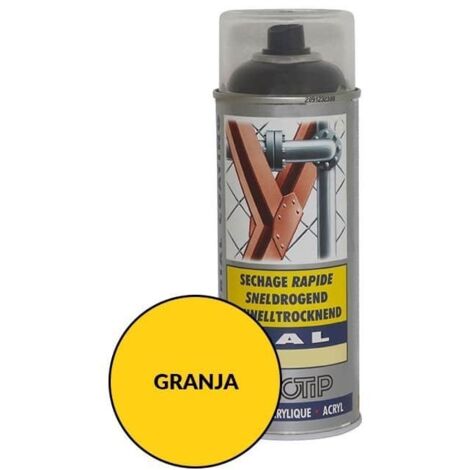 Peinture Aérosol Industrielle Intérieur/Extérieur Brillant, Couleurs au Choix 400 ML – MOTIP CARAT RAL 1023 BRILLANT - Aérosol 400ML 