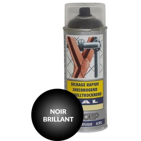 Peinture Aérosol Industrielle Intérieur/Extérieur Brillant, Couleurs au Choix 400 ML – MOTIP CARAT RAL 9005 BRILLANT - Aérosol 400ML 