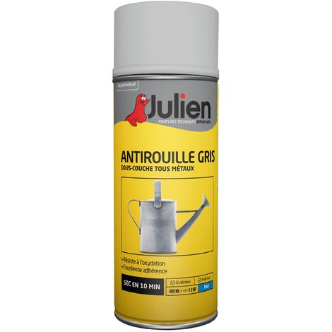 Peinture aérosol Julien antirouille gris 400ml - Gris