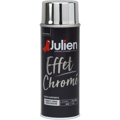 Peinture aérosol Effet Chromé multi-supports - Brillant Argent - 400 ml - Julien - Argent