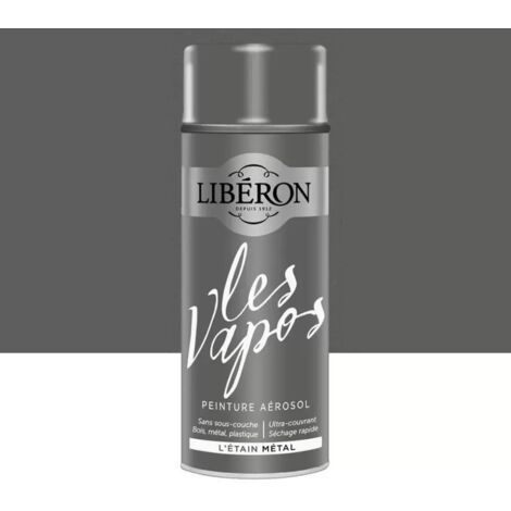 Peinture aérosol LIBÉRON Les Vapos Métal L'Etain 0,4 L