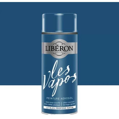 Peinture aérosol LIBÉRON Les Vapos Satin Le Bleu Profond 0,4 L
