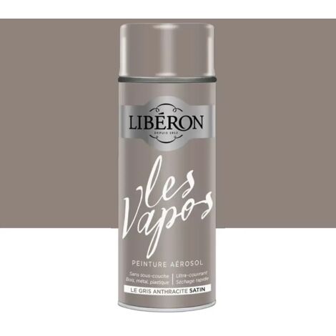Peinture aérosol LIBÉRON Les Vapos Satin Le Gris Anthracite 0,4 L
