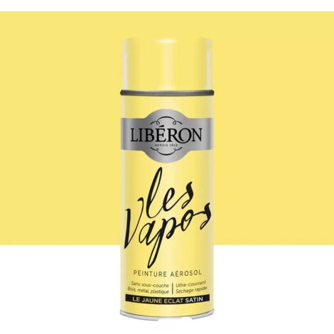 Peinture aérosol LIBÉRON Les Vapos Satin Le Jaune Éclat 0,4 L