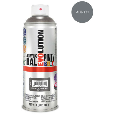 Peinture Aérosol Métallisée Gris Pintyplus Finition Métallique Haute Brillance Et Séchage Rapide. - Pinty Plus