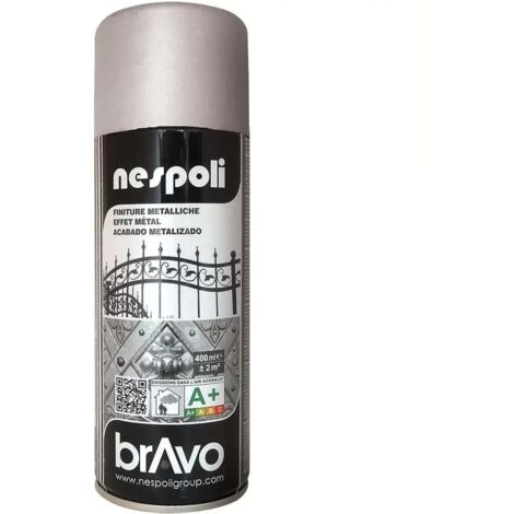 Peinture Aérosol NESPOLI - Effet Métal Argenté (180207) 0,4 L