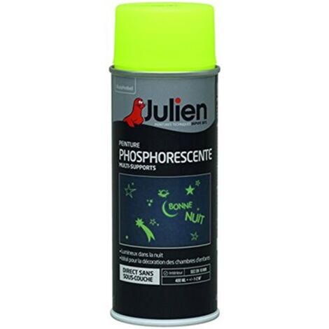 Peinture aérosol Phosphorescente - multi-supports - Jaune - 400 ml - Julien