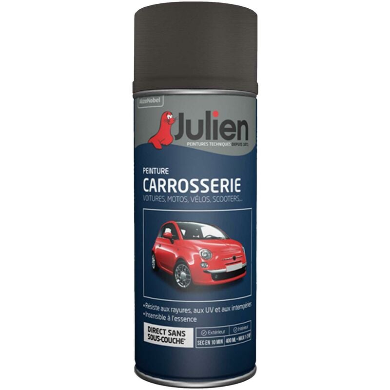 Julien - Peinture aérosol pour Carrosserie - Brillant Gris Thorium Métal - 400 ml