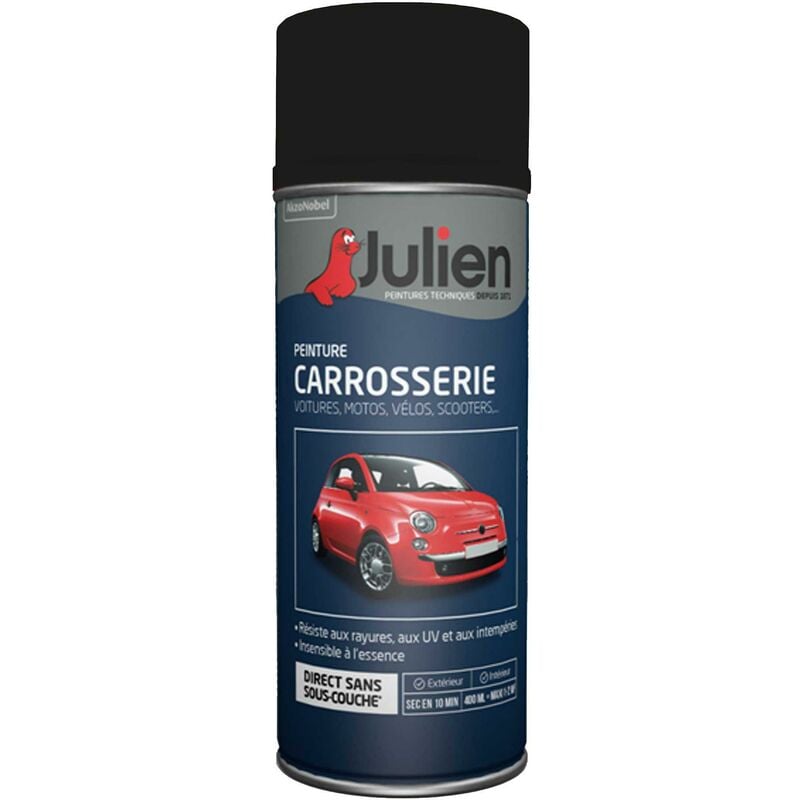 Julien - Peinture aérosol pour Carrosserie - Brillant Noir Obsidienne Pearl - 400 ml