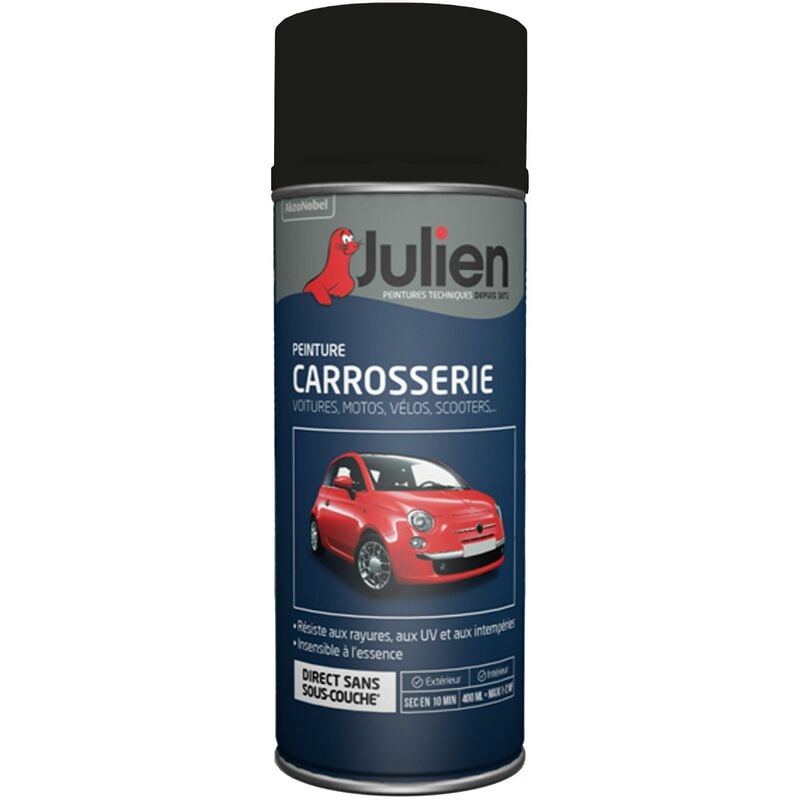 Julien - Peinture aérosol pour Carrosserie - Brillant Noir Profond Nacre - 400 ml