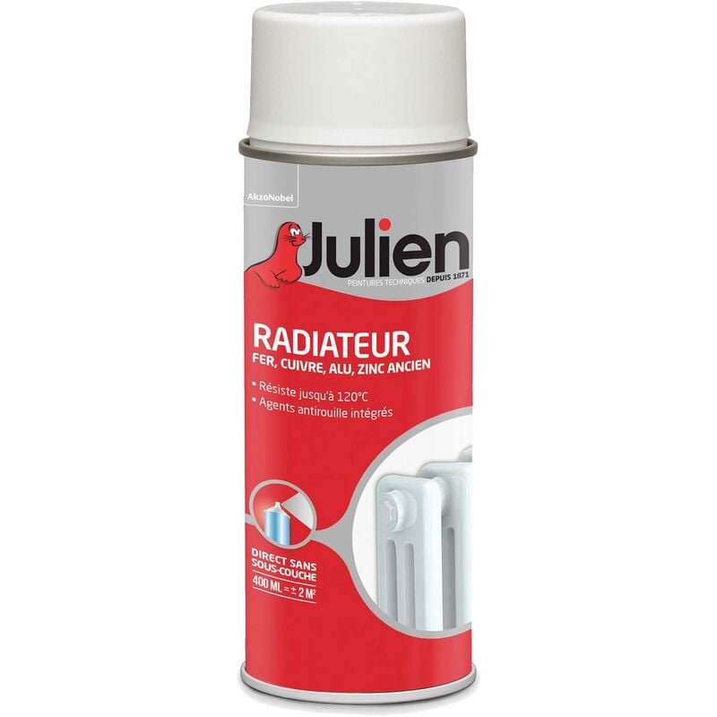 Julien - Peinture aérosol pour Radiateur - Mat Blanc - 400 ml