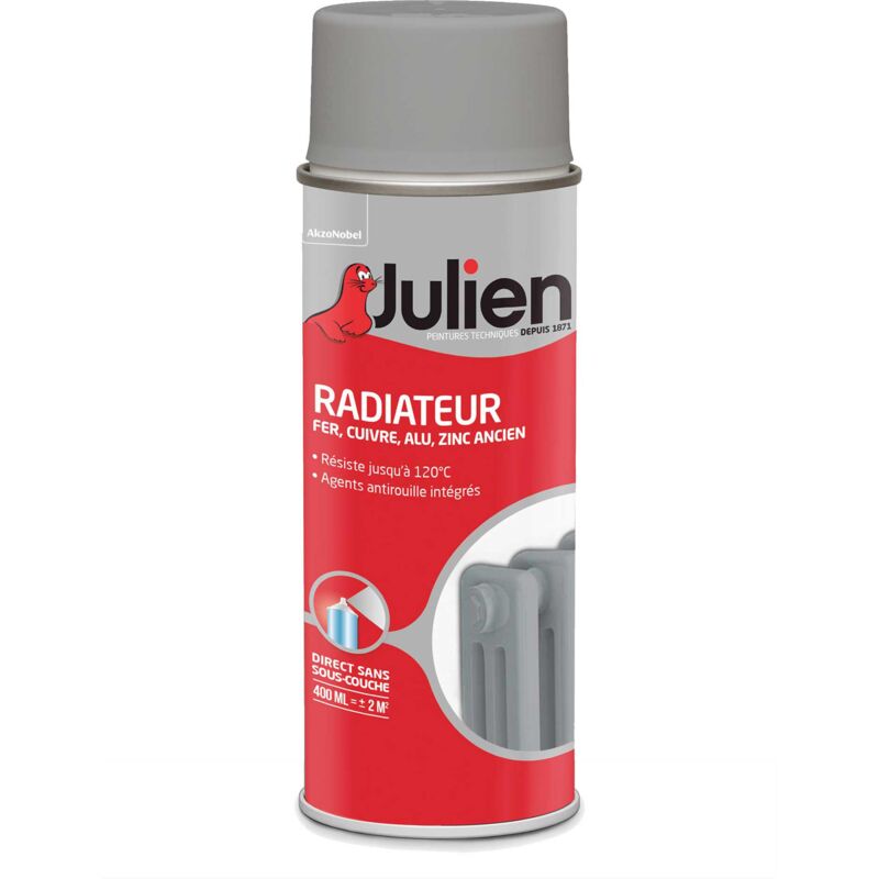 Peinture aérosol pour Radiateur - Satin Titanium - 400 ml Julien