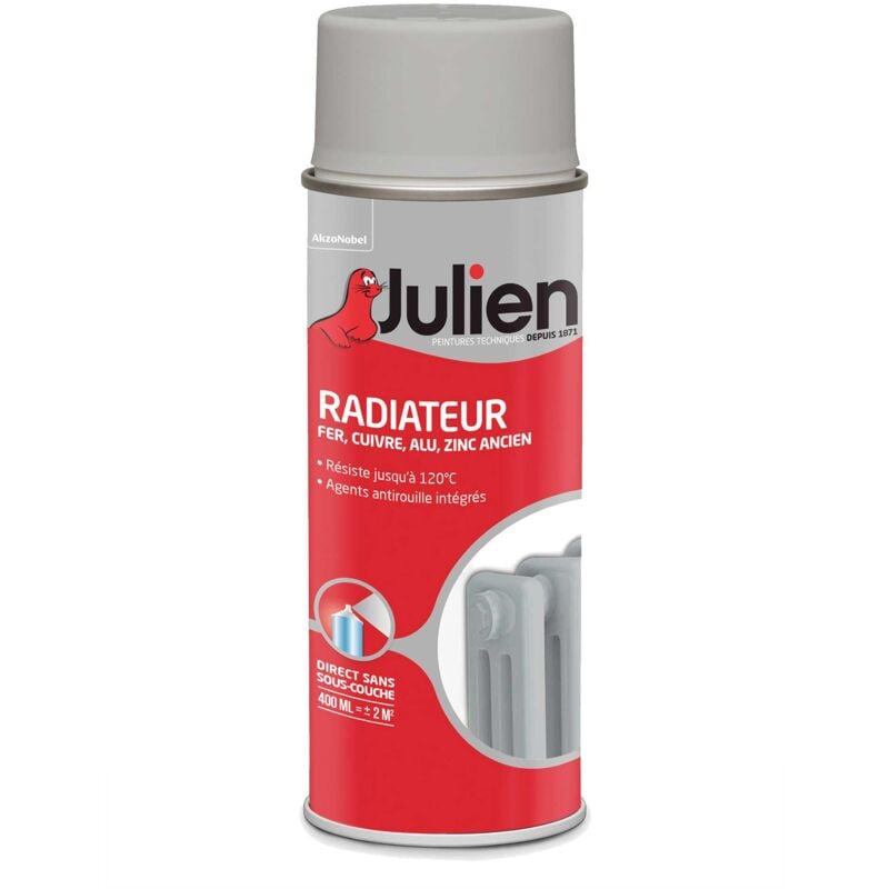 Peinture aérosol pour Radiateur - Satin Béton Gris - 400 ml Julien