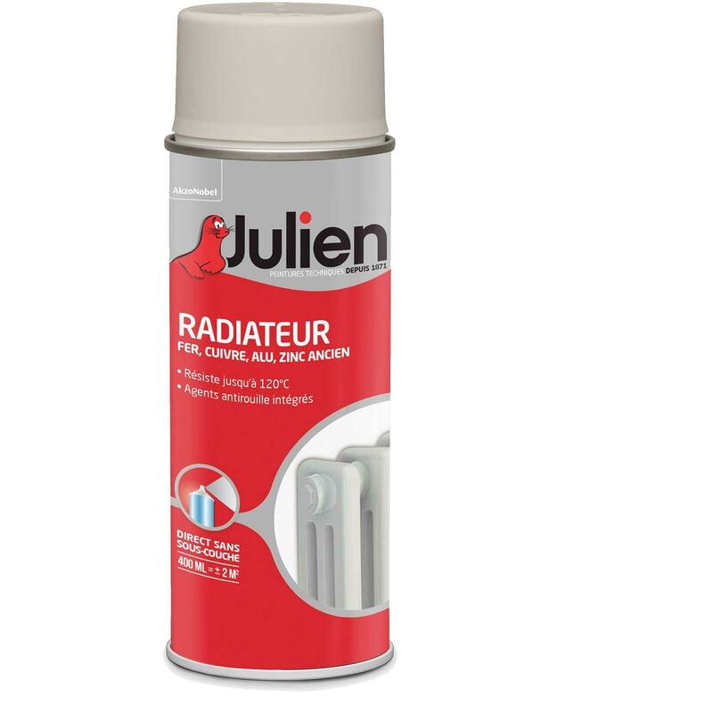 Peinture aérosol pour Radiateur - Satin Lin Clair - 400 ml - Julien