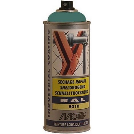 Peinture aérosol RAL 5018 Bleu turquoise brillant 400ml MOTIP