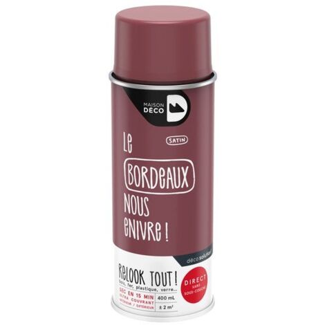 Peinture aérosol Relook tout MAISON DECO bordeaux satiné 400 ml