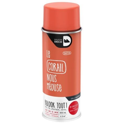 Peinture aérosol Relook Tout MAISON DECO corail satiné 400 ml