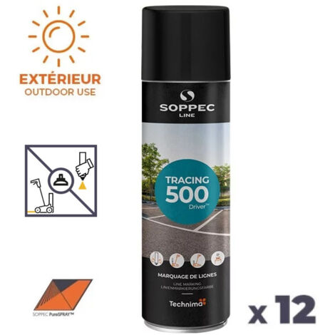 Peinture aérosol SOPPEC 151603 (noir) - Peinture tracing – Aérosol de 500ml