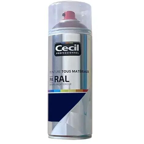 Peinture Aérosol Tous matériaux Cécil Professionnel PA RAL - Bleu saphir satin (RAL 5003) 0,4 L