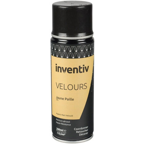 Peinture aérosol Velours Jaune paille JF8 - Inventiv