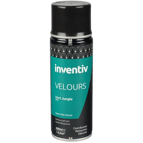 Peinture aérosol Velours Vert jungle VM2 - INVENTIV