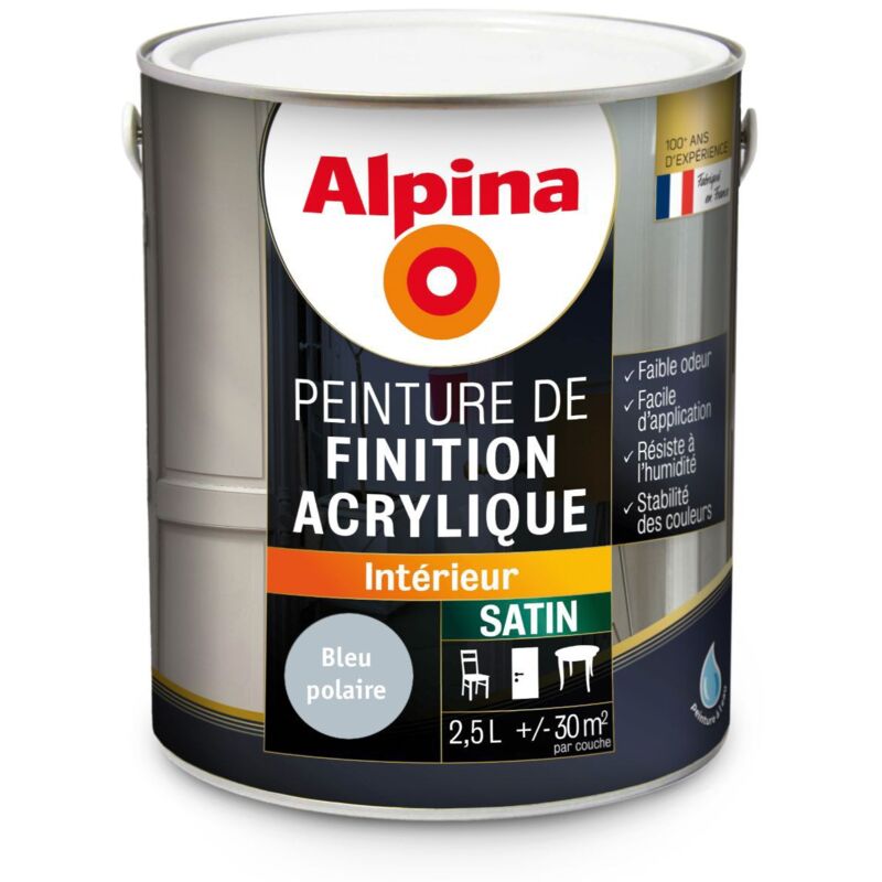 Peinture Acrylique Multisupports - Satin Couleur: Bleu polaire - Conditionnement: 2.5L - Alpina