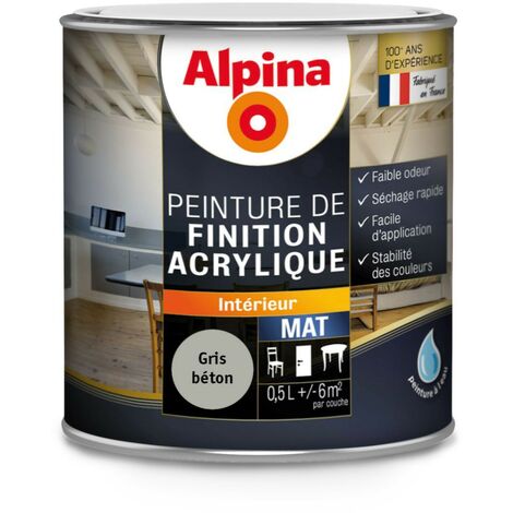 Peinture Alpina Acrylique 05l Mat Aspect Mat Couleur Gris