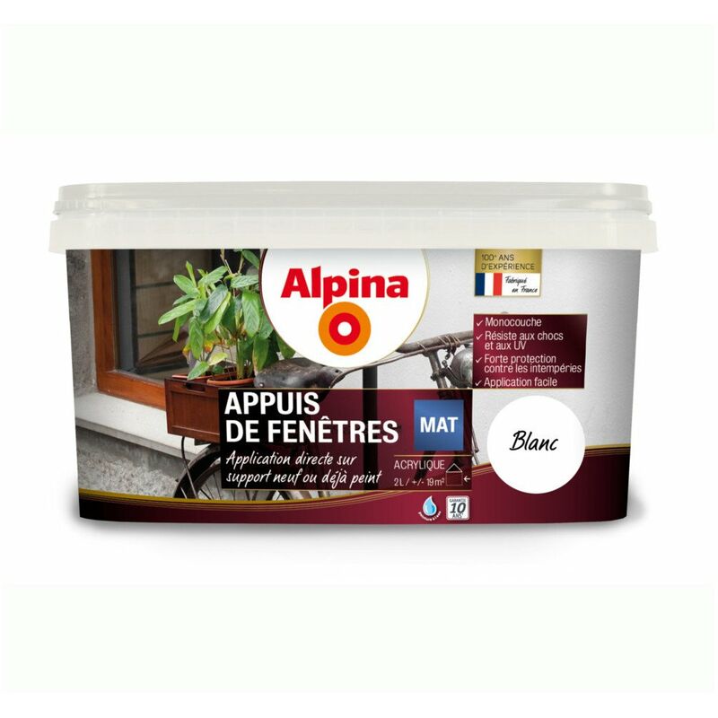 Peinture Appui de Fenetre Ton Pierre 2 litres Alpina