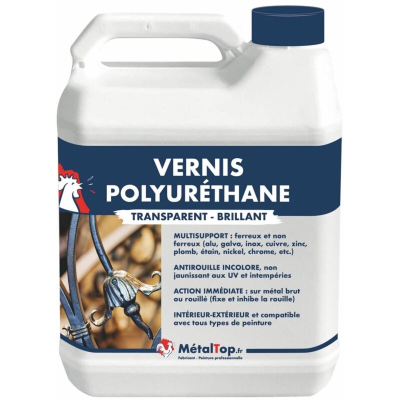 Metaltop - Vernis Polyurethane - Pot 5 l - Incolore
