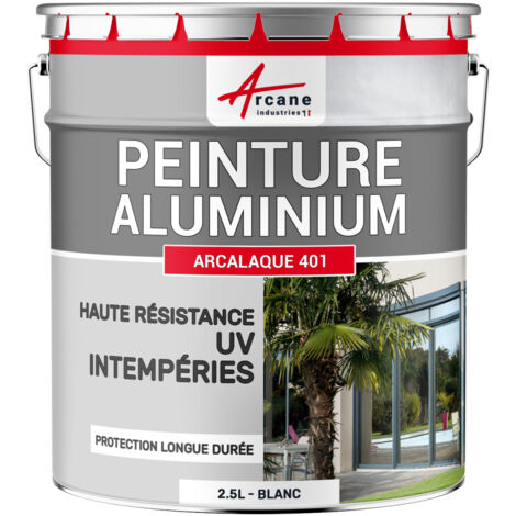 Peinture aluminium pour fenêtre, veranda et portail - 2.5 L Blanc - RAL 9003 - ARCANE INDUSTRIES