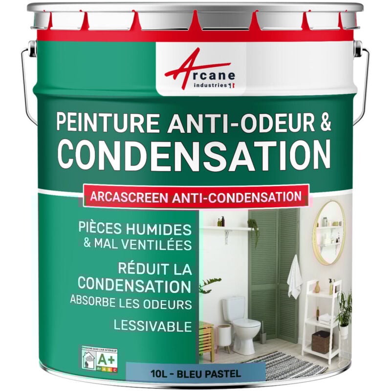 Peinture anti condensation anti odeur moisissure - 10 l Bleu Pastel - ral 5024 Arcane Industries