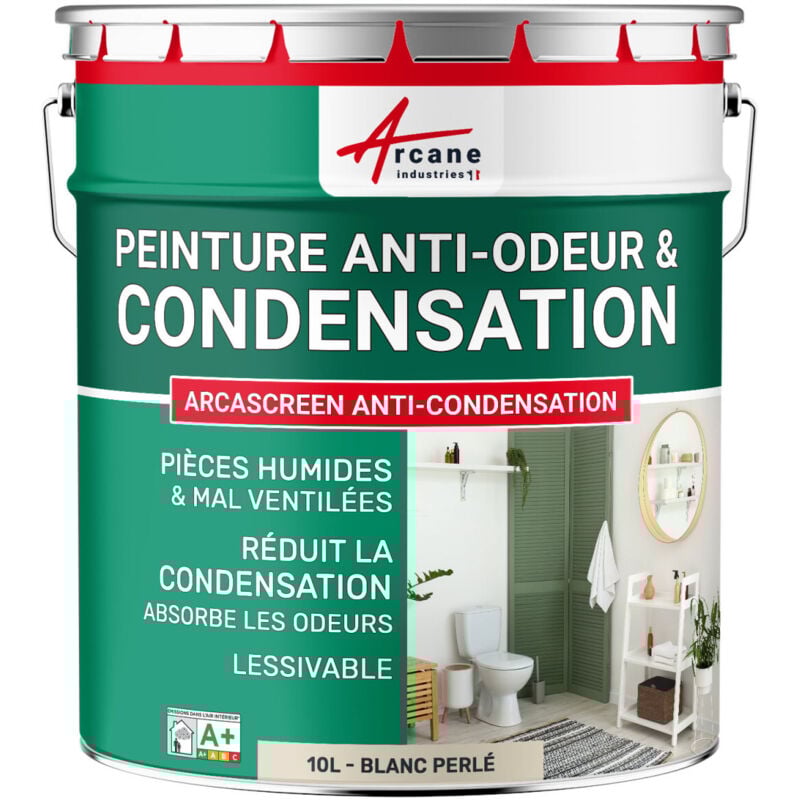 Peinture anti condensation anti odeur moisissure - 10 l Blanc Perlé - ral 1013 Arcane Industries