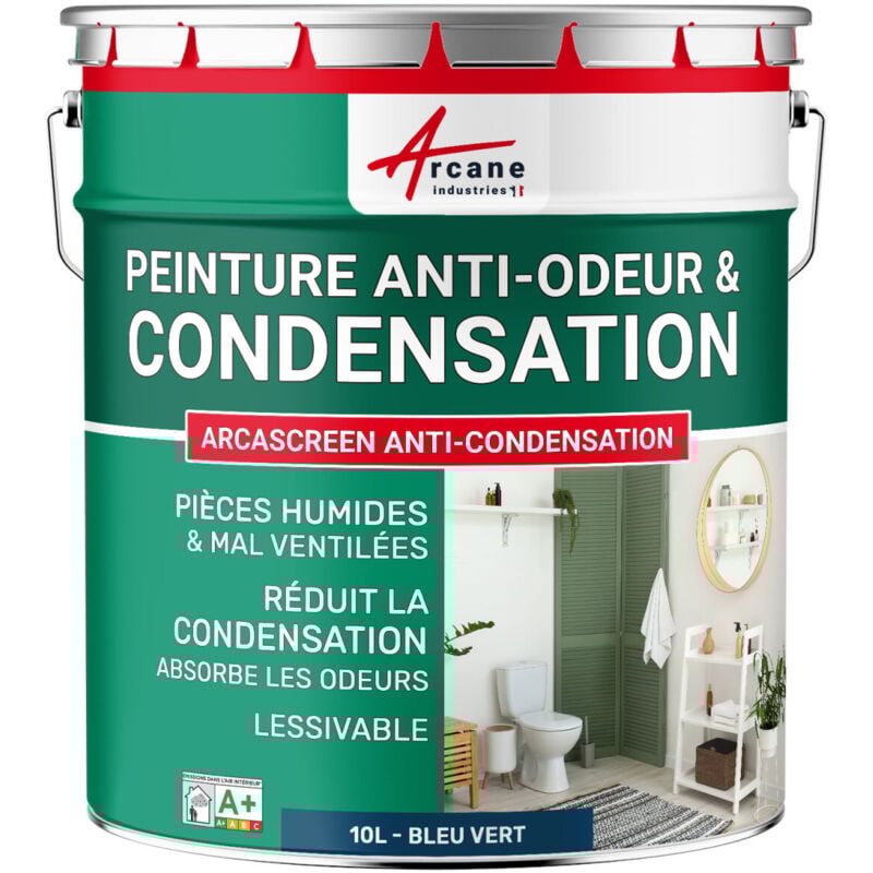 Peinture anti condensation anti odeur moisissure - 10 l Bleu vert - ral 5001 Arcane Industries