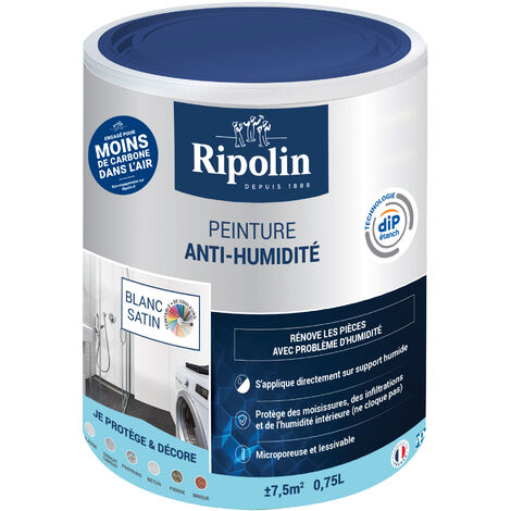 main image of "Peinture anti humidité blanc satin RIPOLIN - plusieurs modèles disponibles"