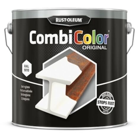 Peinture anti-rouille COMBICOLOR - blanc satiné RAL 9010 - 2.5 L - RUST-OLEUM