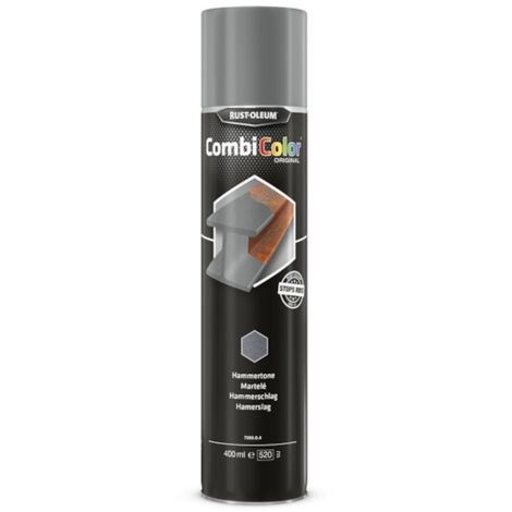 Peinture anti-rouille COMBICOLOR HAMMERTONE aérosol - gris martelé - 400 mL - RUST-OLEUM