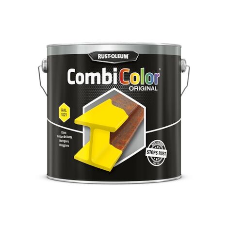 Peinture anti-rouille COMBICOLOR - jaune colza RAL 1021 - 2.5 L - RUST-OLEUM
