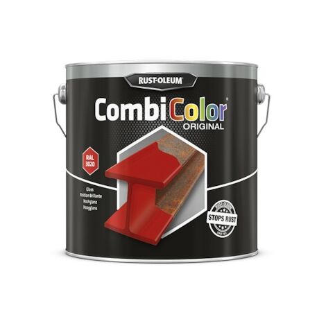 Peinture anti-rouille COMBICOLOR - rouge signal RAL 3020 - 2.5 L - RUST-OLEUM