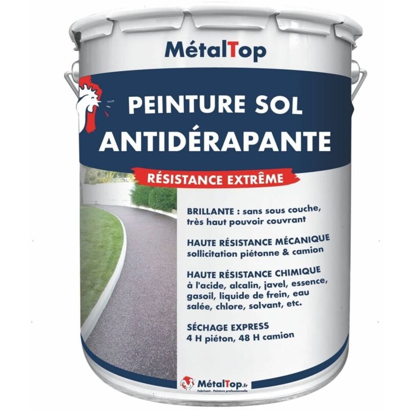 Metaltop - Peinture Antiderapante - Pot 1 l - 1005 - Jaune miel