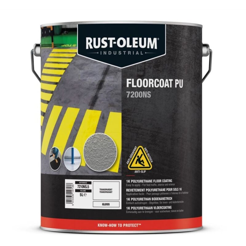 Peinture antidérapante gris argent ral 7001 supergrip 1K seau de 5L Rust-oleum 7182NS.5