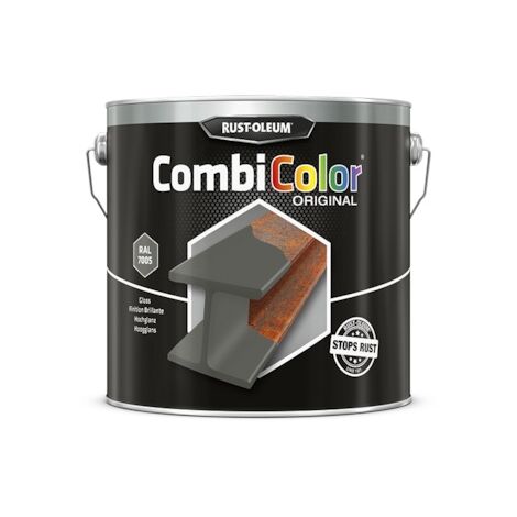 Peinture antirouille COMBICOLOR - gris ardoise RAL 7005 - 2,5 L - RUST-OLEUM