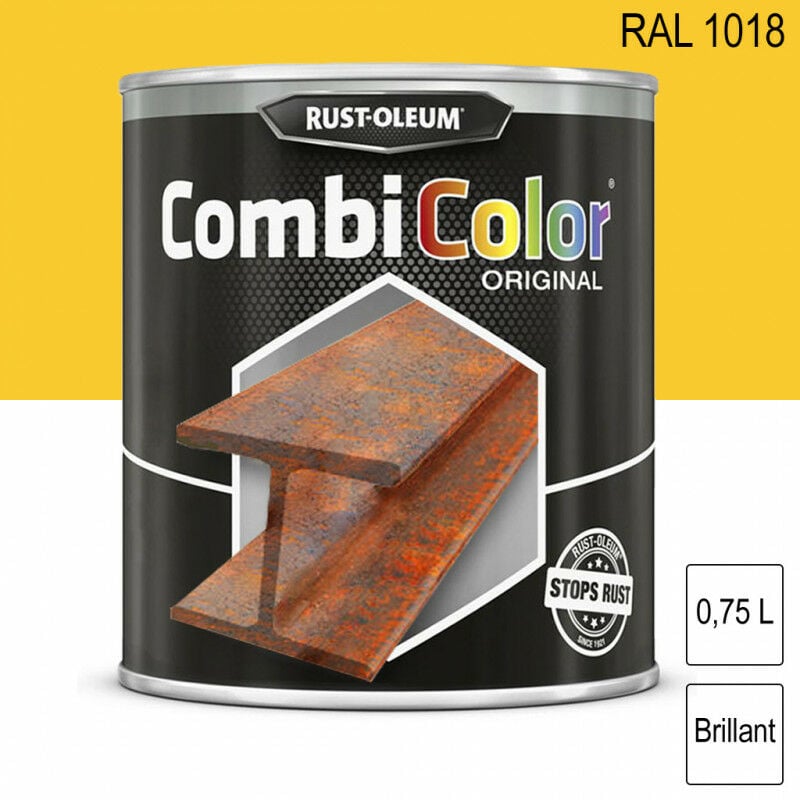 Rust-oleum - Peinture fer CombiColor Original ral 1018 Jaune zinc brillant 750ml