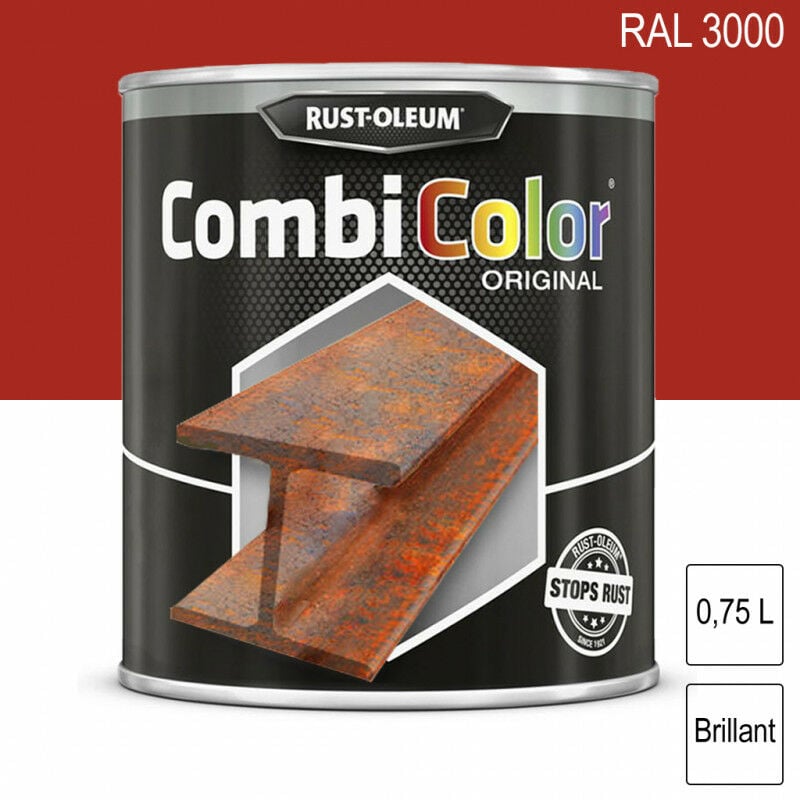 Rust-oleum - Peinture fer CombiColor Original ral 3000 Rouge feu brillant 750ml