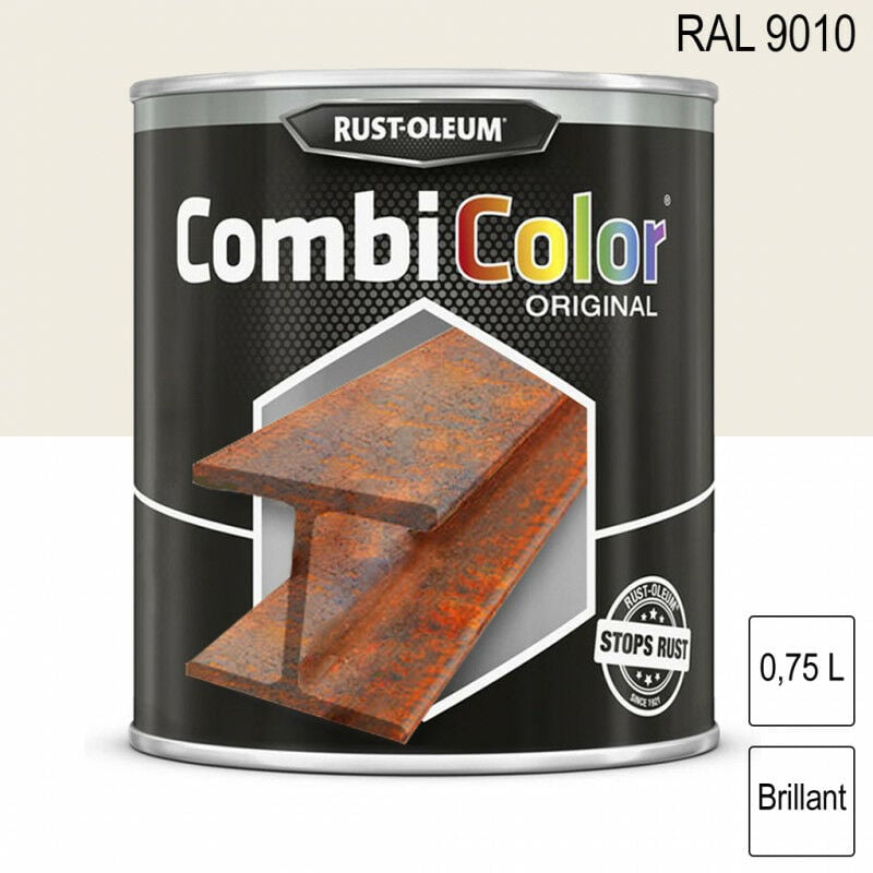 Rust-oleum - Peinture fer CombiColor Original ral 9010 Blanc pur brillant 750ml