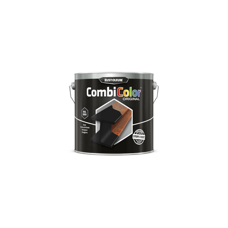 Rust-oleum - Peinture anti-rouille combicolor - noir brillant ral 9005 - 2.5 l