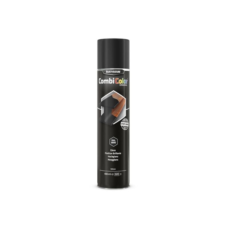 Rust-oleum - Peinture anti-rouille combicolor aérosol - noir brillant ral 9005 - 400 mL
