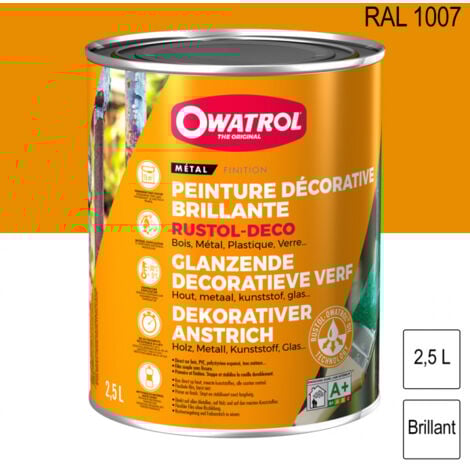 Peinture antirouille décorative 2,5L brillante multi supports Rustol Deco OWATROL - plusieurs modèles disponibles