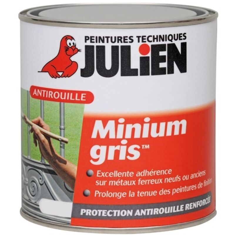 Julien - Peinture Antirouille Minium Gris 0.25 litre