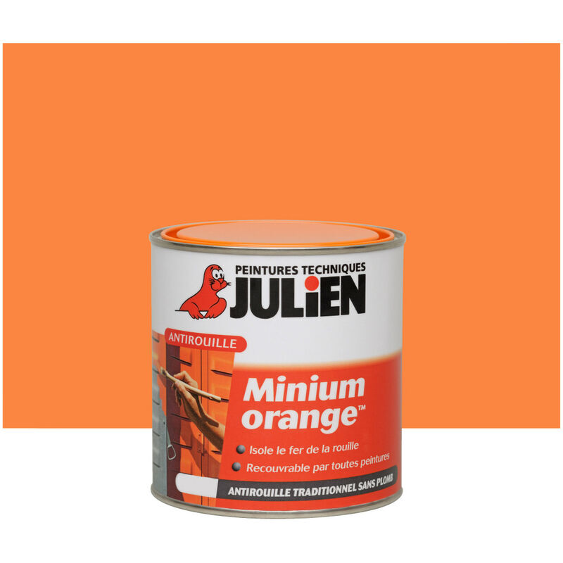 Julien - Primaire Antirouille Minium Orange Mat Finition : Mat 0,25 l